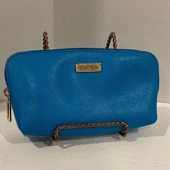 GUC Furla Electric Blue Leather Cosmetic Case - Picture 1 of 7